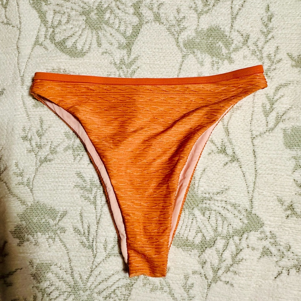Cupshe Orange Textured Bikini Bottom